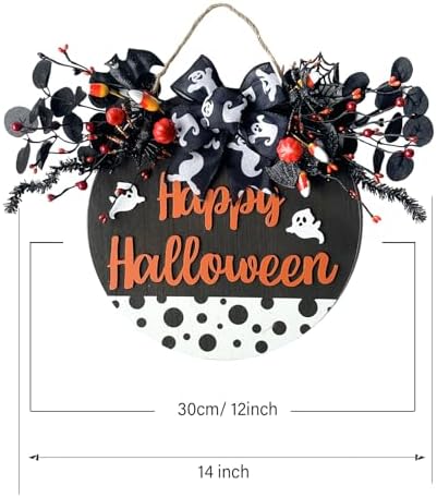 Idyllic 14 Inch Halloween Door Wreath Decor