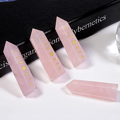 Rockcloud Moon Phase Crystal Wands for Meditation and Home Decor