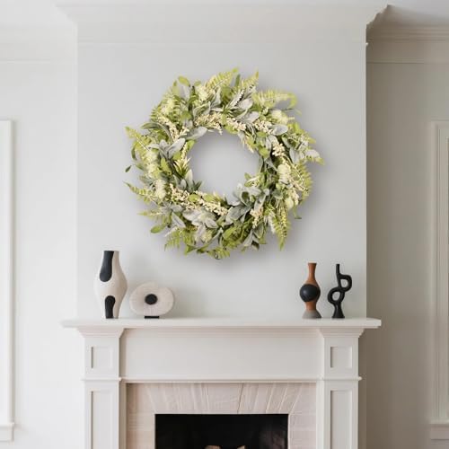 21 Inch Artificial Eucalyptus Wreath for Front Door