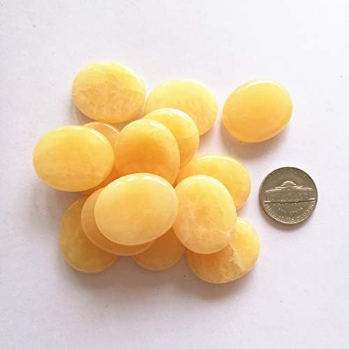 7 Pcs Natural Yellow Jade Worry Stones for Meditation and Chakra Healing