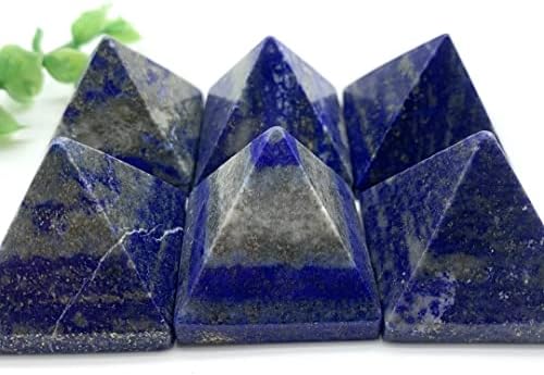 Natural Blue Lapis Lazuli and Quartz Crystal Pyramid Reiki Tower Home Decor