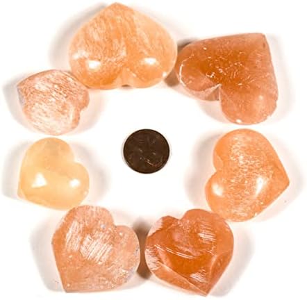 Orange Selenite Heart Gemstone Mineral Specimen