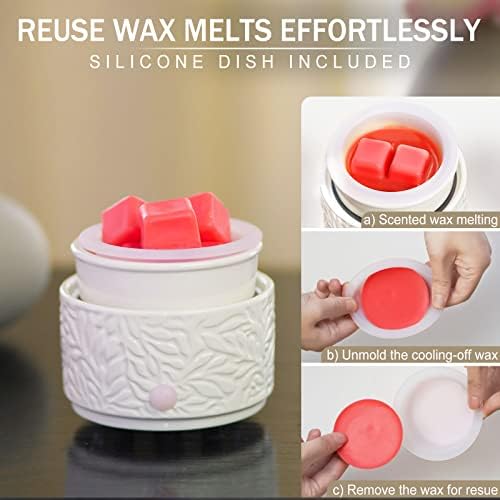 ElusiaKa 3-in-1 Wax Melt Warmer with Silicone Dish