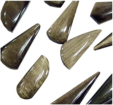 Mexican Gold Sheen Obsidian Lapidary Gem Stones 18 Pieces