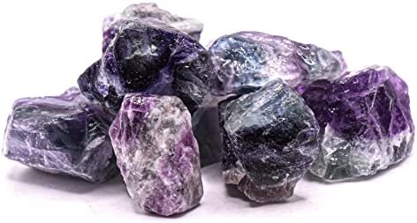 1lb Multicolor Fluorite Rough Stones for Tumbling and Polishing