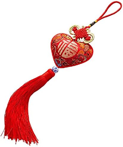 Quenny Chinese Style Perfume Bag Heart-Shaped Antique Talisman Pendant Sachet
