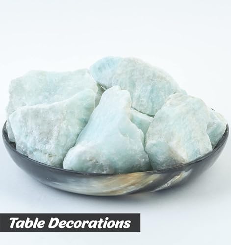 Crocon 12 LB Blue Aragonite Rough Stones Bulk for Tumbling Polishing and Chakra Healing