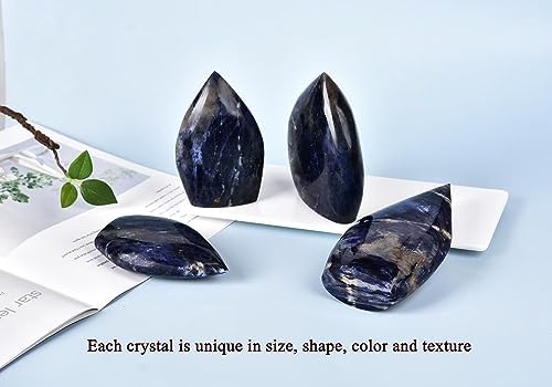 Blue-Veins Stone Healing Crystal Drop Shaped Quartz Wand Tower