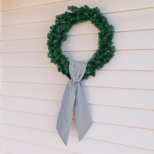 Black Striped Wreath Sash 512 Wide x 5433 Halloween Door Decor