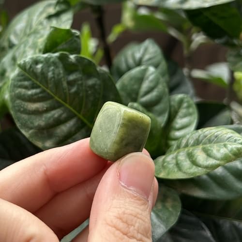 15Pcs Green Jade Tumbled Rule Block Healing Stones for Reiki Vase Filler and Chakra Balancing