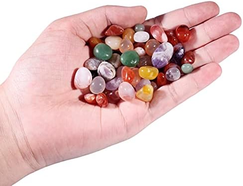 Mookaitedecor 1 Pound Colorful Agate Tumbled Chips for Crafts and Decor