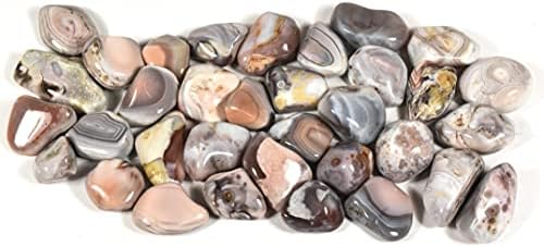 10pcs Pink Botswana Agate Tumbled Stones for Fountain Decor