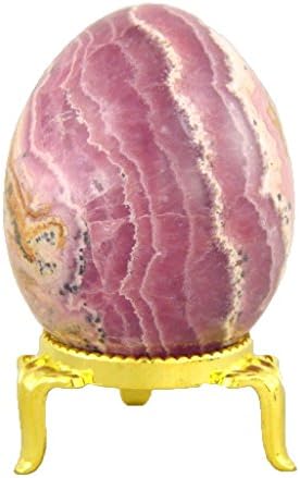 Rhodochrosite Healing Egg with Stand 53x41mm Reiki Activated Lapidary