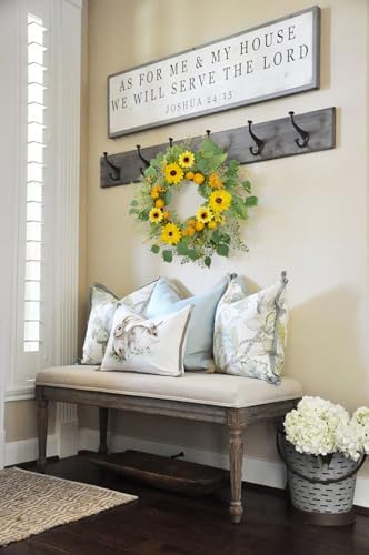 Lemon Sunflower Wreath for Front Door Spring Decor