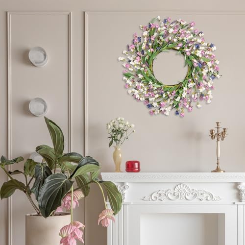 Artgar Spring Wreath for Front Door 26 Inch Purple Blue