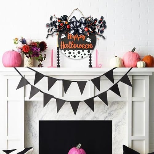 Idyllic 14 Inch Halloween Door Wreath Decor
