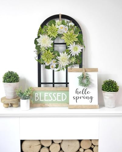 Briful 20in Artificial Dahlia Wreath for Front Door