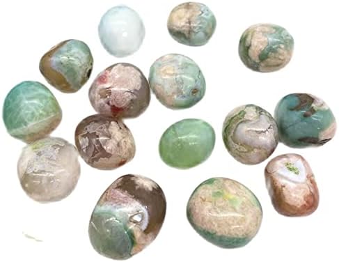 1pc Natural Green Sakura Agate Tumbled Stone Home Decor