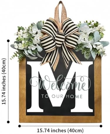 16 Personalized M Letter Wooden Welcome Sign