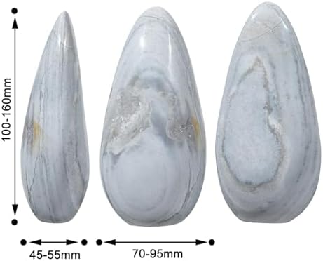 SUNYIK Irregular Ocean Jasper Stone Slab Self-Standing Decor for Home Office Meditation