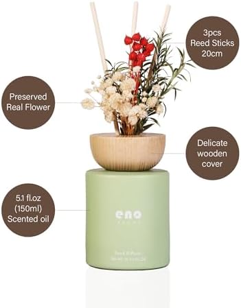 SOXCOMFY Reed Diffuser Set with Dried Flowers