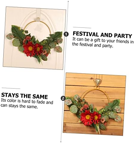 PRETYZOOM Artificial Sunflower Wreath for Thanksgiving Decor