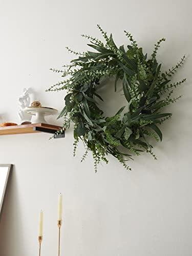24 Inch Artificial Eucalyptus Wreath for Front Door