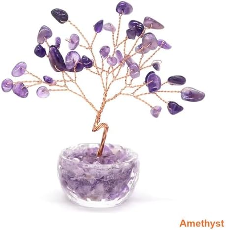 Crystal Money Tree with Citrine and Amethyst Stones