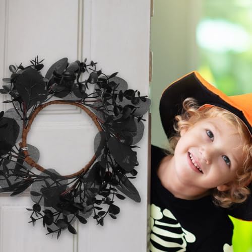 Yardwe Gothic Halloween Wreath 2pcs Black Twig Decor