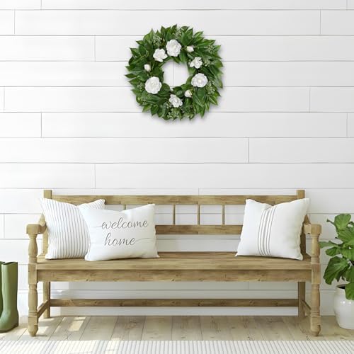 20 Inch Artificial Camellia Wreath for Front Door
