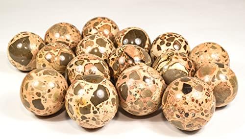 HQRP 47mm Leopardite Jasper Sphere Natural Crystal Mineral Ball with Stand