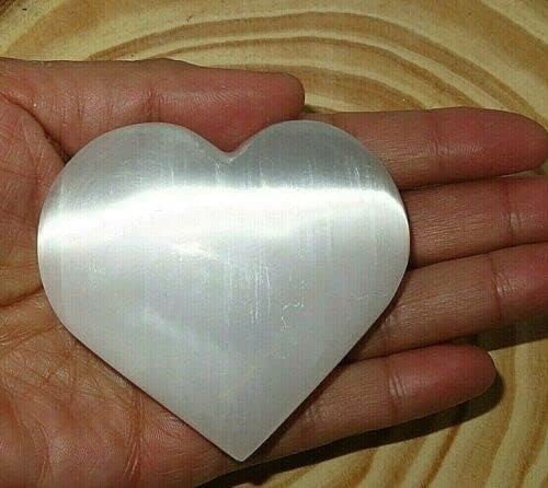 Selenite Puffy Heart for Reiki and Stress Relief