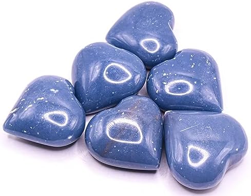 Blue Angelite Puffy Heart Crystal from Peru