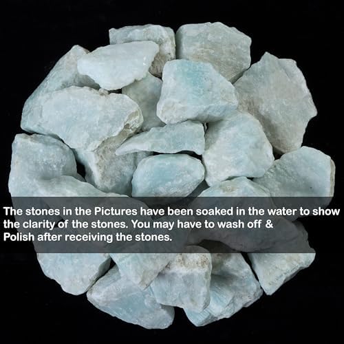 Crocon 12 LB Blue Aragonite Rough Stones Bulk for Tumbling Polishing and Chakra Healing