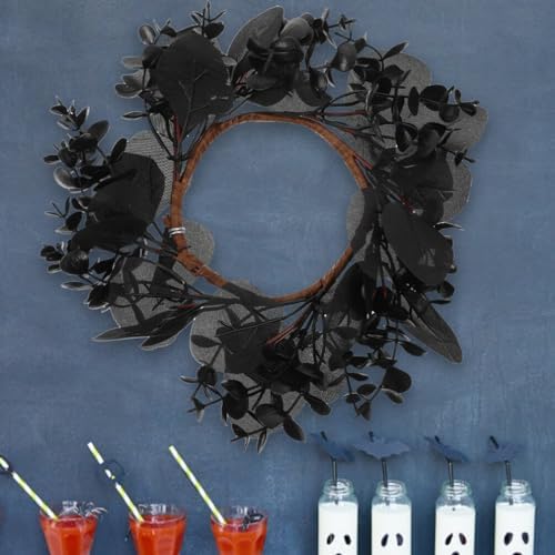 Yardwe Gothic Halloween Wreath 2pcs Black Twig Decor