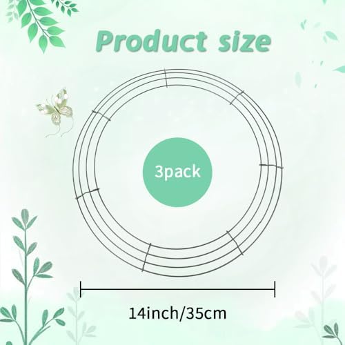 3 Pack 14 Inch Metal Wire Wreath Frames
