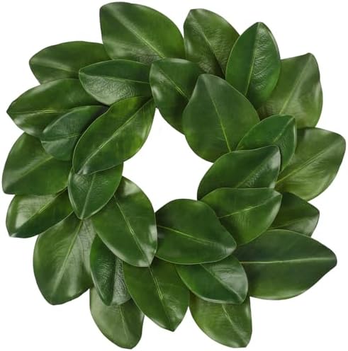 Briful 16in Artificial Magnolia Wreath for Front Door