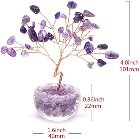 Crystal Money Tree with Citrine and Amethyst Stones