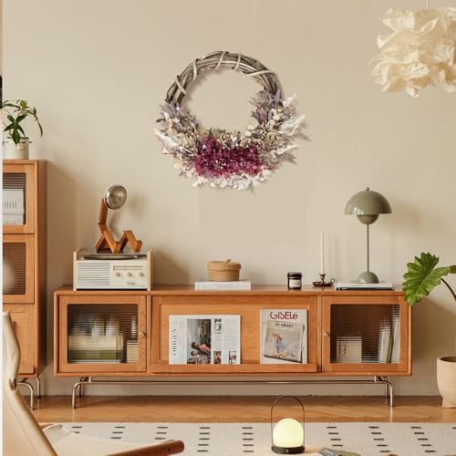 20 Inch Preserved Flowers Wreath for Front Door Home Decor