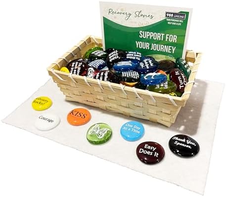 Lifeforce Glass Stones Recovery Sobriety Affirmation Assortment