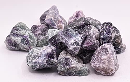1lb Multicolor Fluorite Rough Stones for Tumbling and Polishing
