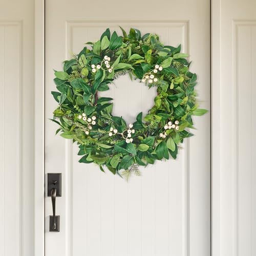 GENMOUS 24 Inch All Season Wreath for Front Door Decor