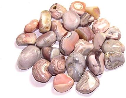Tumbled Pink Botswana Agate Stones in Velvet Bag