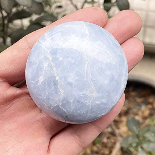 Fekuar Blue Celestite Palm Stone for Chakra Healing and Meditation