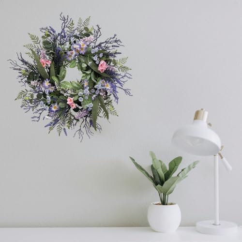 24 Inch Purple Spring Wreath for Front Door