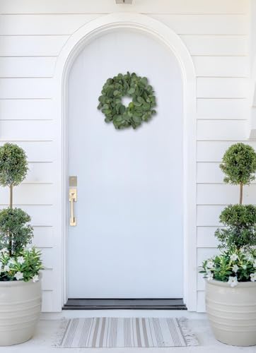 Briful 15 Inch Faux Eucalyptus Wreath for Front Door