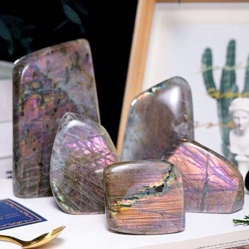 Large Purple Labradorite Healing Crystal Block for Meditation and Home Decor