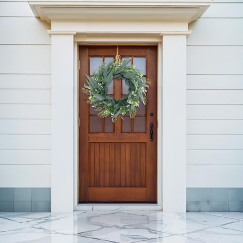 Seasons 22 Inch Artificial Eucalyptus Wreath for Front Door