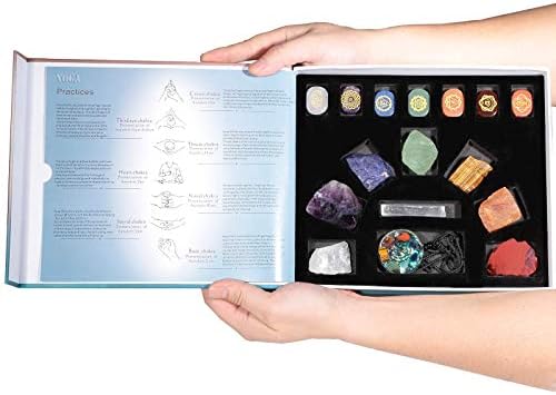 Mookaitedecor Bundle - 2 Items Chakra Healing Stones Mini Glass Wishing Bottles Set