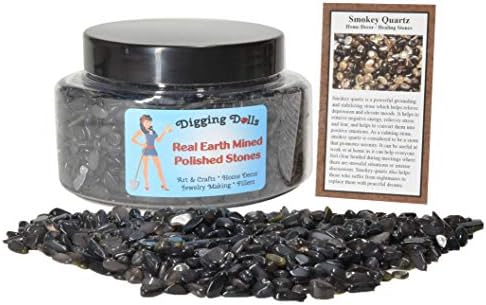 1 Gift Jar of Tumbled Smokey Quartz Chips - 2 Pounds with Info Card